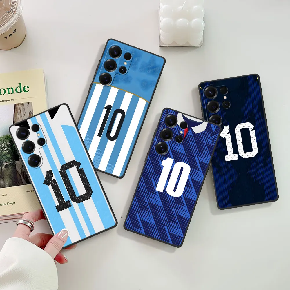 10 Number Ten Case for Samsung Galaxy S25 S24 S23 S22 S20 S26 FE S7 Edge S9 S10 S21 Ultra S8 Plus Cover TPU Black Phone Shell