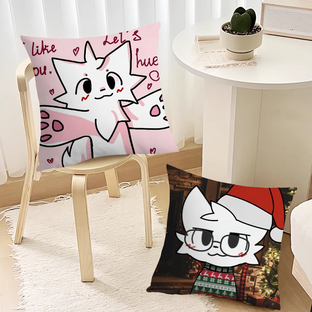 Boykisser Silly Cat Cute cushion cover Living Room Accent Couch Back Support Square Lounge Restful Nap Companion Pillow Case