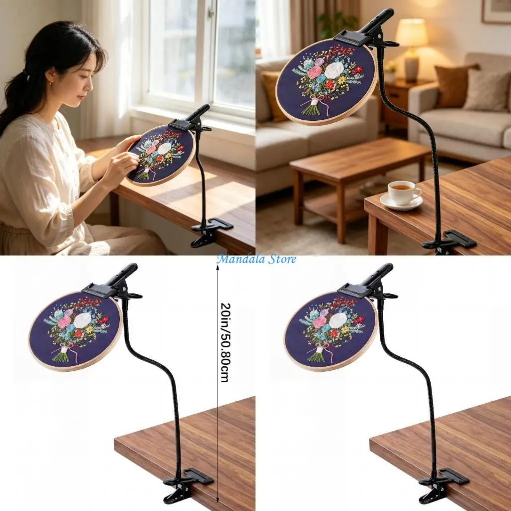 U2JC Needlepoint Hoop Stand with Flexible 20in Gooseneck and Clamp