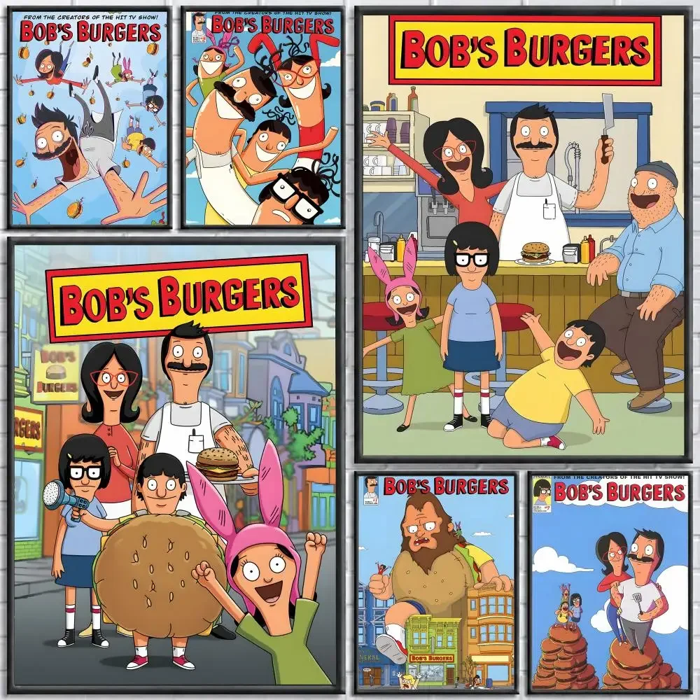TV Series Bob's Burgers Poster Poster Wall Sticker Waterproof Self Adhesive HD Art Bedroom Bar Decor