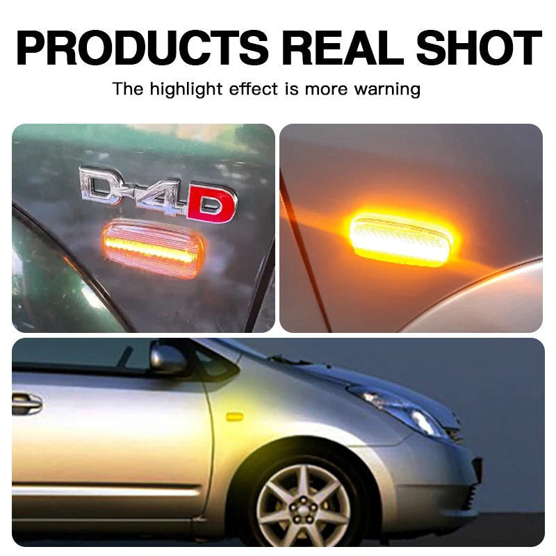 2PCS for Toyota Crown FunCargo Echo Verso Highlander MK1 Isis Ist MK1 - Led Side Marker Light Dynamic Turn Signal Blinker Lamp