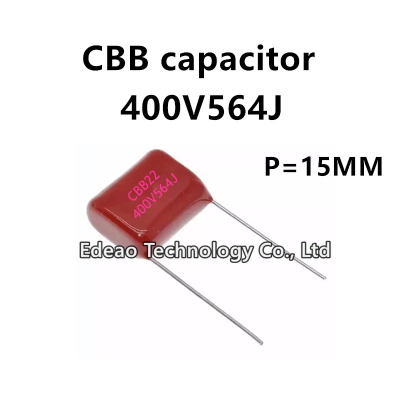 10pcs/lot CBB Capacitor CBB21 CBB22 400V 564J 0.56UF 560NF 400V564J 564J400V 564 5% Pitch 15MM P=15 P=15MM