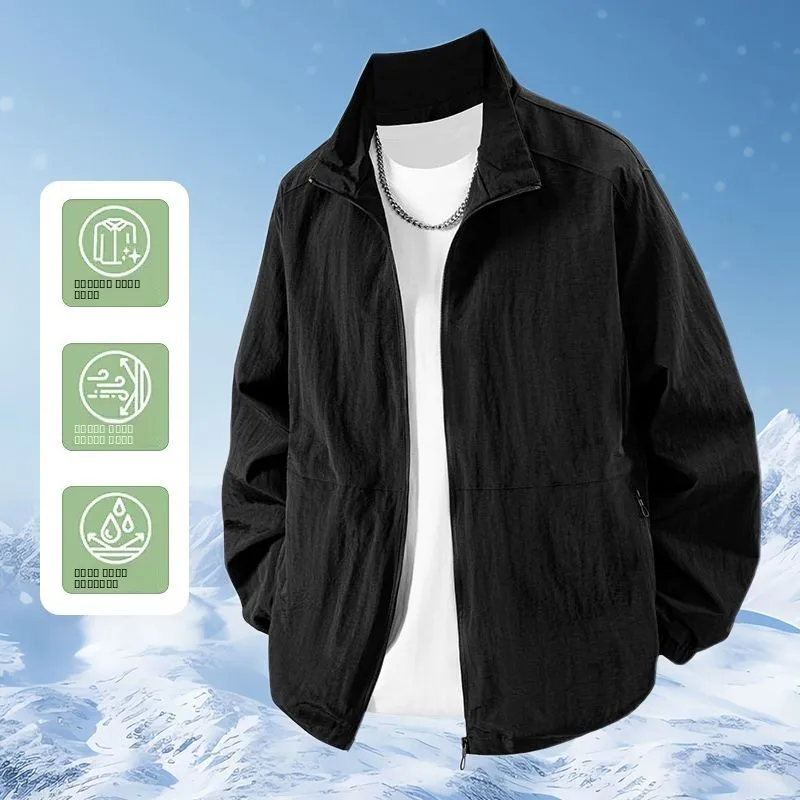 

New Men's Spring Autumn Outdoor Fce Jaet Casual Sports Top Thin Model Stand Collar Qui Dry Men's Clothing Coat