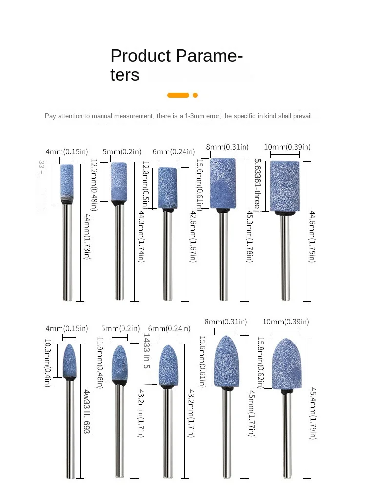 10PCS 3MM Polieren Kopf Rad Kopf Schleif Montiert Für Dremel Rotary Power Tool Elektrische Schleifen Stein Rad Dremel zubehör