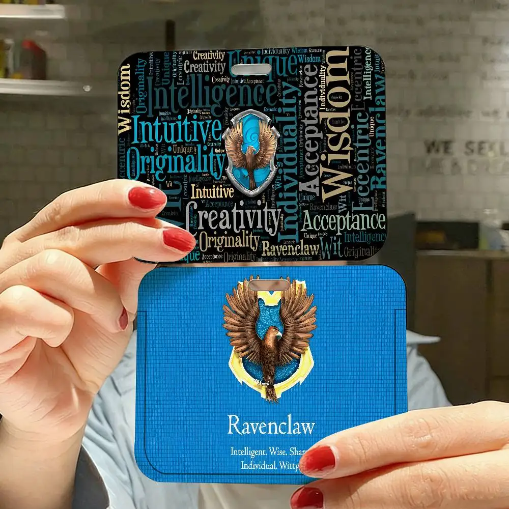 

Чехол для карт R-Ravenclaw Academy унисекс, женский, с ремешком, для рабочего удостоверения, держатель для бизнес-карт, чехол для бейджа, сумка-футляр