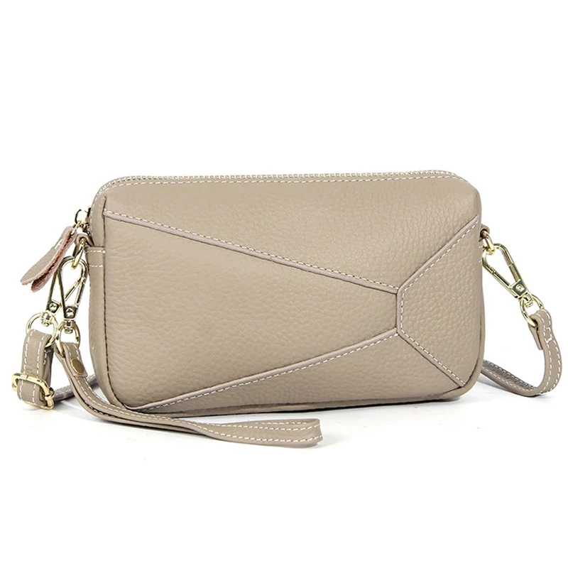

New Genuine Leather Crossbody Bag for Women Stylish Small Shoulder Purse Elegant Mom Hand Bag Minimalist Square Bag