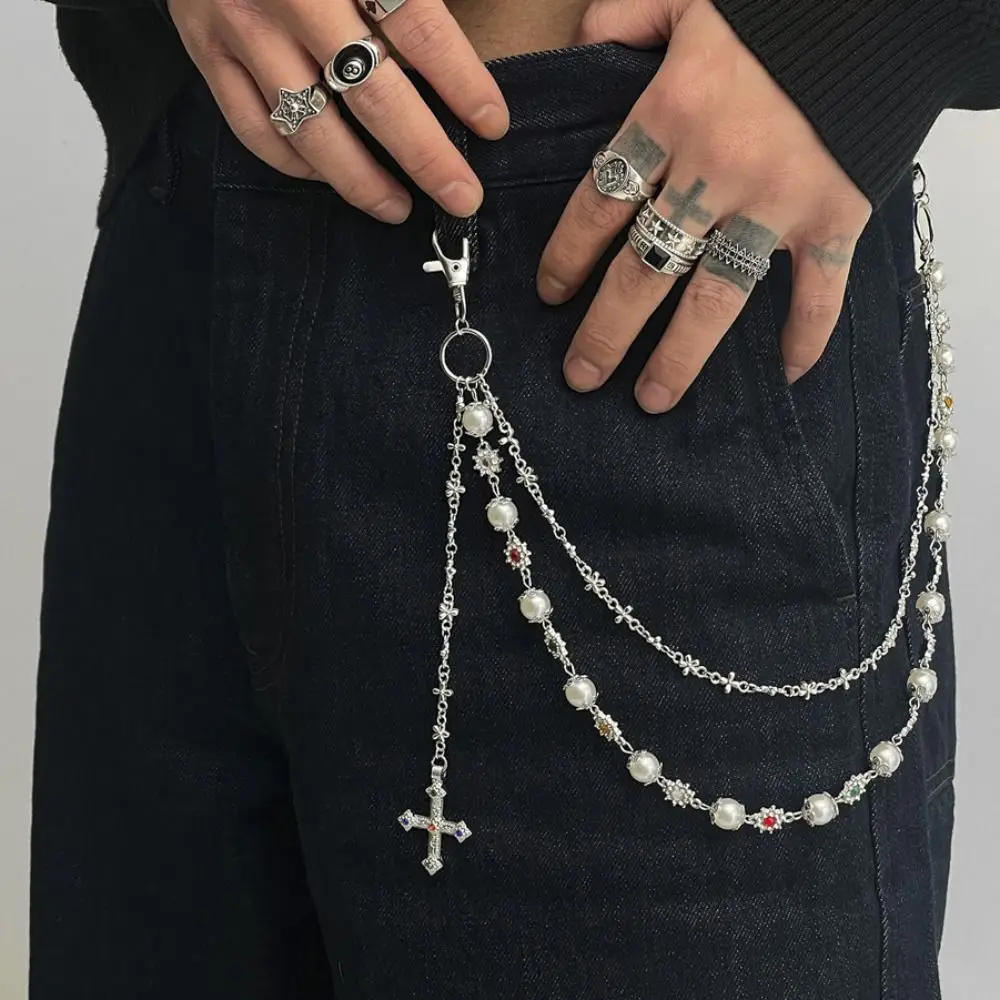Goth Tassel Pearl Waist Chain Zinc Alloy Beads Punk Belt Chain Gothic Harajuku Pants Chain Jeans view 3