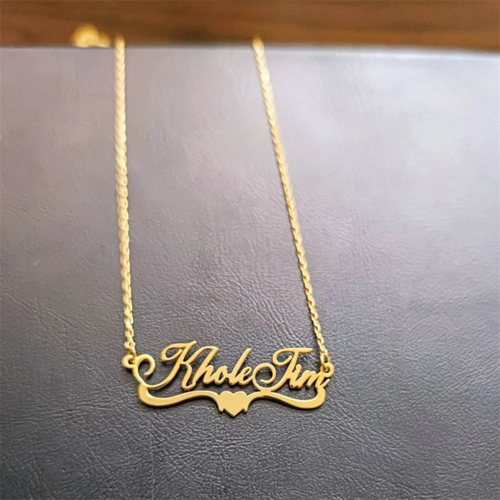 

Custom Name Necklace for Women Personalized Stainless Steel Jewelry Customized Engrave Nameplate Choker Necklace For Girlfriend