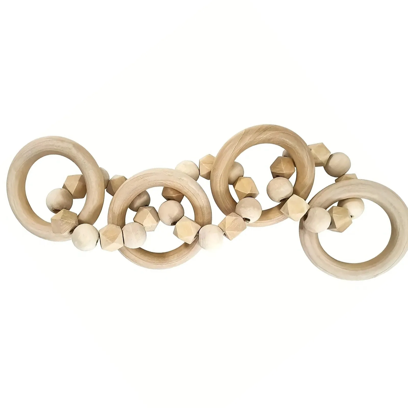 Wood Chain Sculpture Hand Carved Natural Chain Decor Farmhouse Minimalist Living Room Decor Book Shelf Fire Place