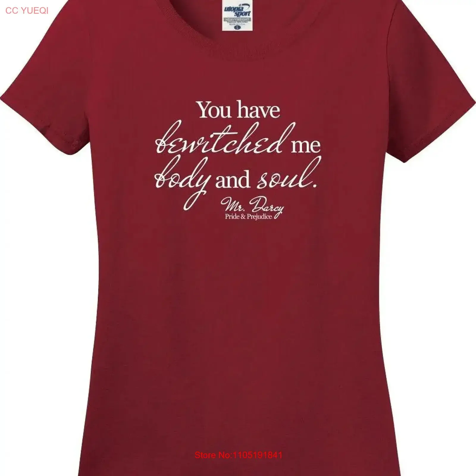 You Have Bewitched Me Body and Soul Mr Darcy Missy Fit Ladies T Shirt S 3X vintage Washed Versatile designer clothes graphic