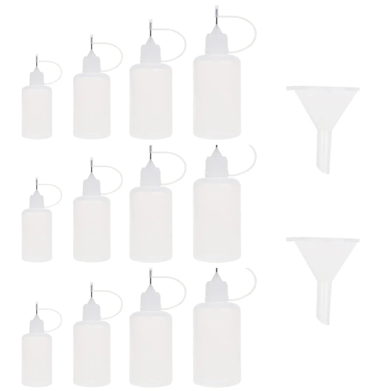 12Pcs Fine Tip Glue Applicator Precision Bottle Needle Tip Applicator Oiler Bottle Needle Tip Bottles For Quilling Craft