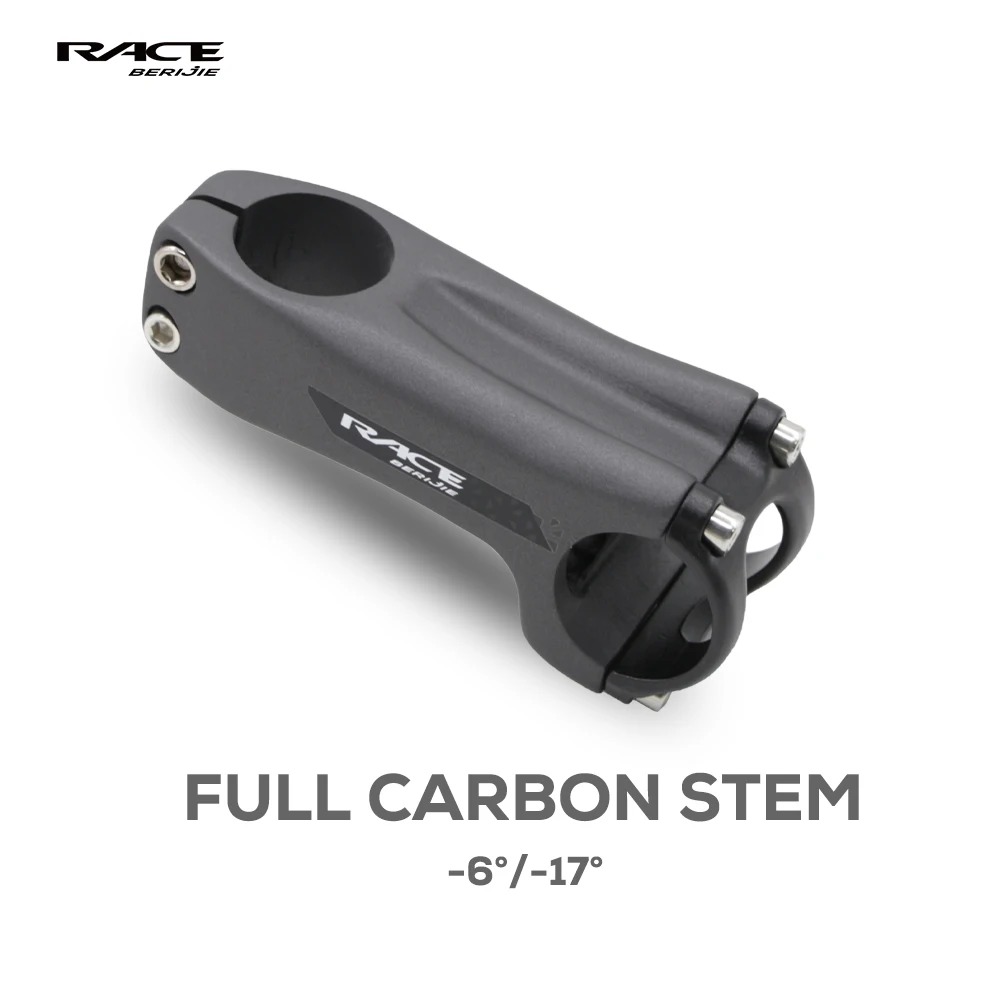 

RACE Full External Cable Carbon Bicycle Stem,Road/MTB Handlebar -6°/-17° Stem,70/80/90/100/120/130mm,Fork Steerer 28.6mm,Matt