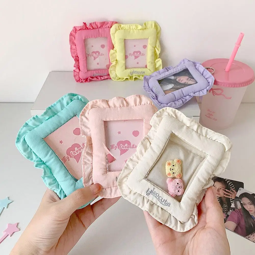 2025 Original Cute Pillow Photo Holder INS Style Card Holder Girls Picture Frames For 3 Inch Idol Photo Card Sleeves Bag Pendant
