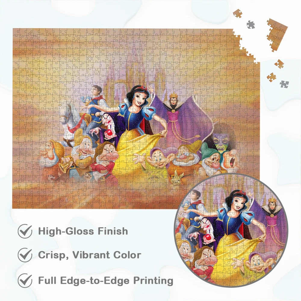 Branca de neve quebra-cabeças os sete anões jogos e quebra-cabeças nuvens castelo celestial dos desenhos animados aprendizagem educação jogos montessori