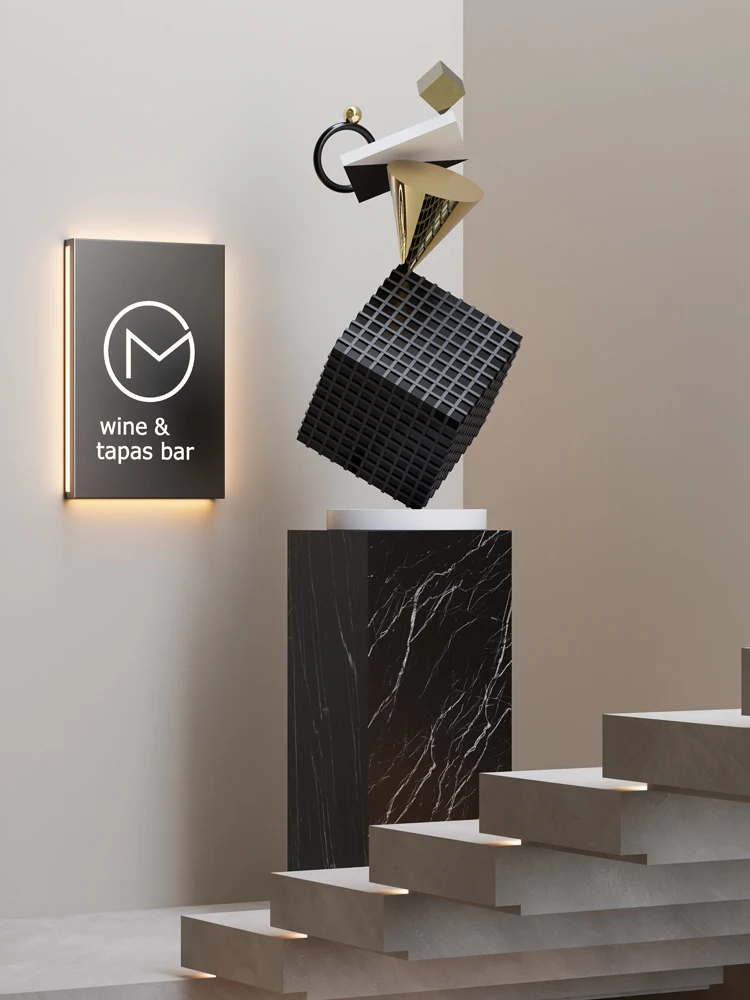 Home Decor Creative Electroplated Art Block Three-dimensional Sculpture Ornaments Shopping Malls,Hotels,Living Room Decorations