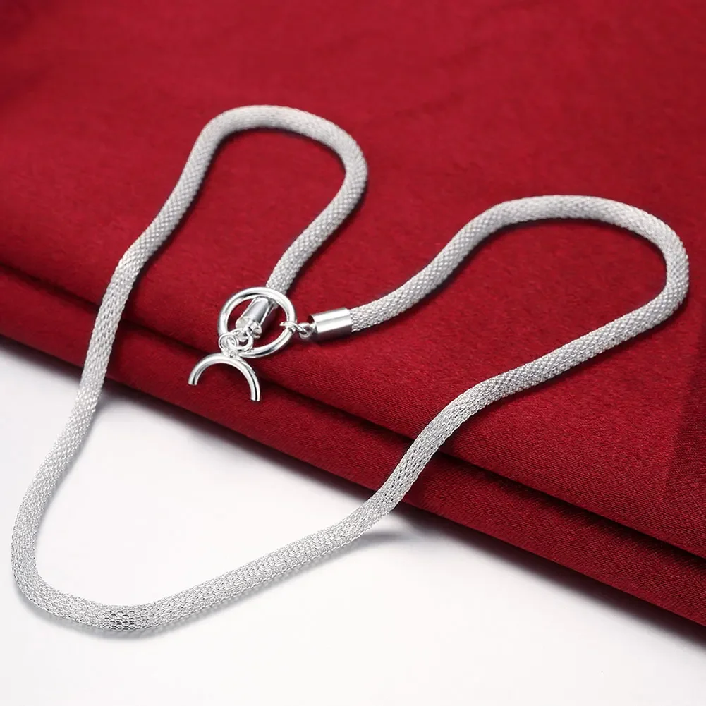 925 sterling Silver Simple Network Necklaces 20 Inches luxury fashion party wedding accessories Jewelry Christmas gifts