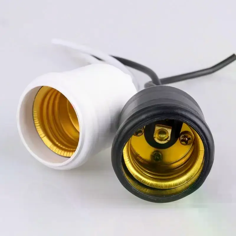 Waterproof E27 Light Socket: Heat Resistant Shell Insulated Wires Outdoor Garden Home Lighting
