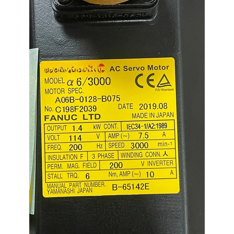 A06B-0128-B075 Original Alpha Cnc Ac  Servo Motor  Ac Servo Motor