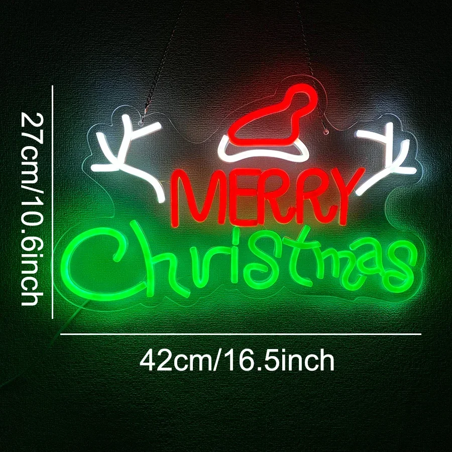 LED Sign Neon Lights Sign USB Powered for Indoor Party Bedroom Bar Pub Club Decor Merry Christmas Neon Signs for Wall Decor