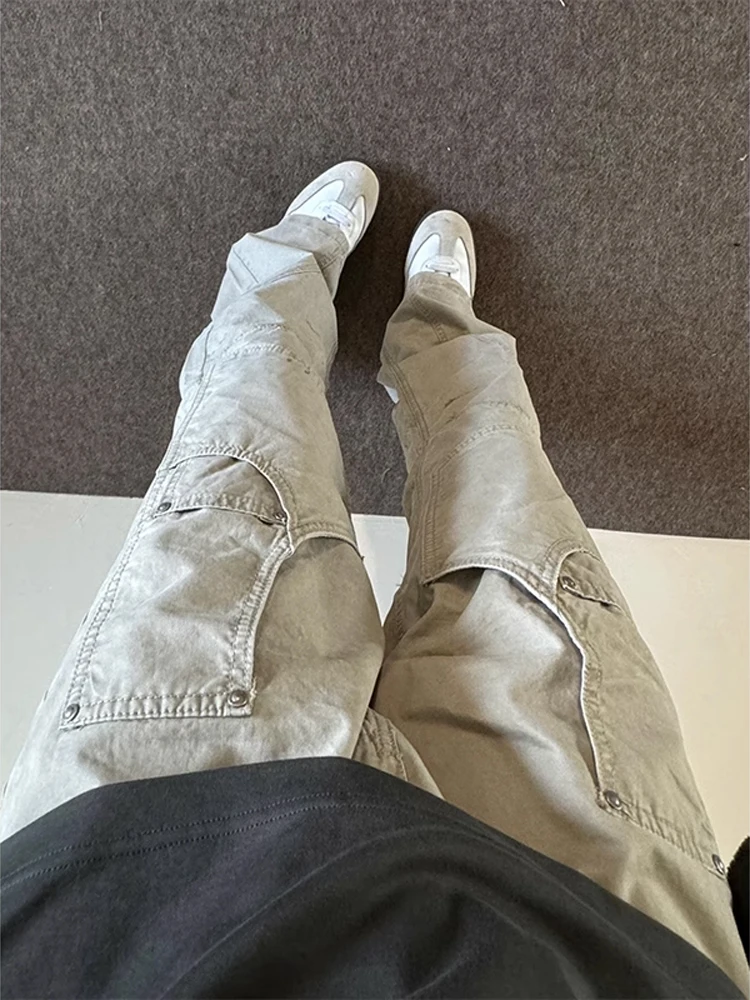 

Ретро-джинсы в американском стиле для мужчин, летние, модные, с оригинальным дизайном, расклешенные, повседневные рабочие брюки, средняя посадка, на молнии