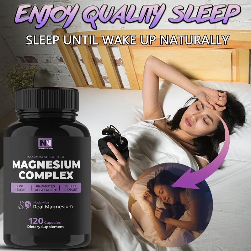 Magnesium Citrate Capsules | for Bone & Muscle Health, Plus Sleep, Relaxation & Stress Support Magnesium Oxide