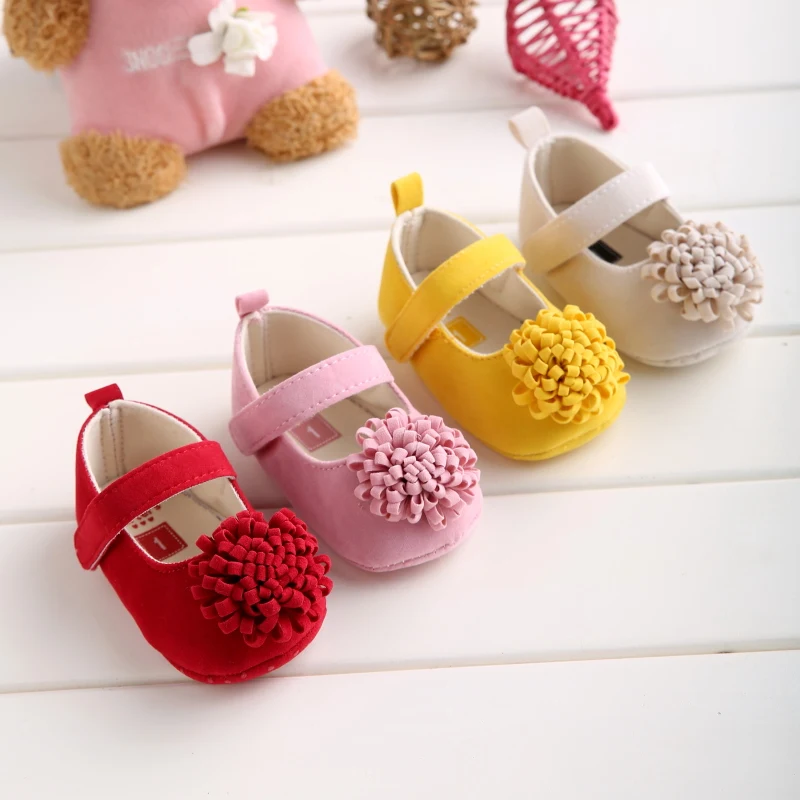 Spring and Autumn 0-18M Newborn Baby Shoes Flower Decoration Princess Shoes Fashion Preschool Soft Soled Anti Slip Baby Shoes