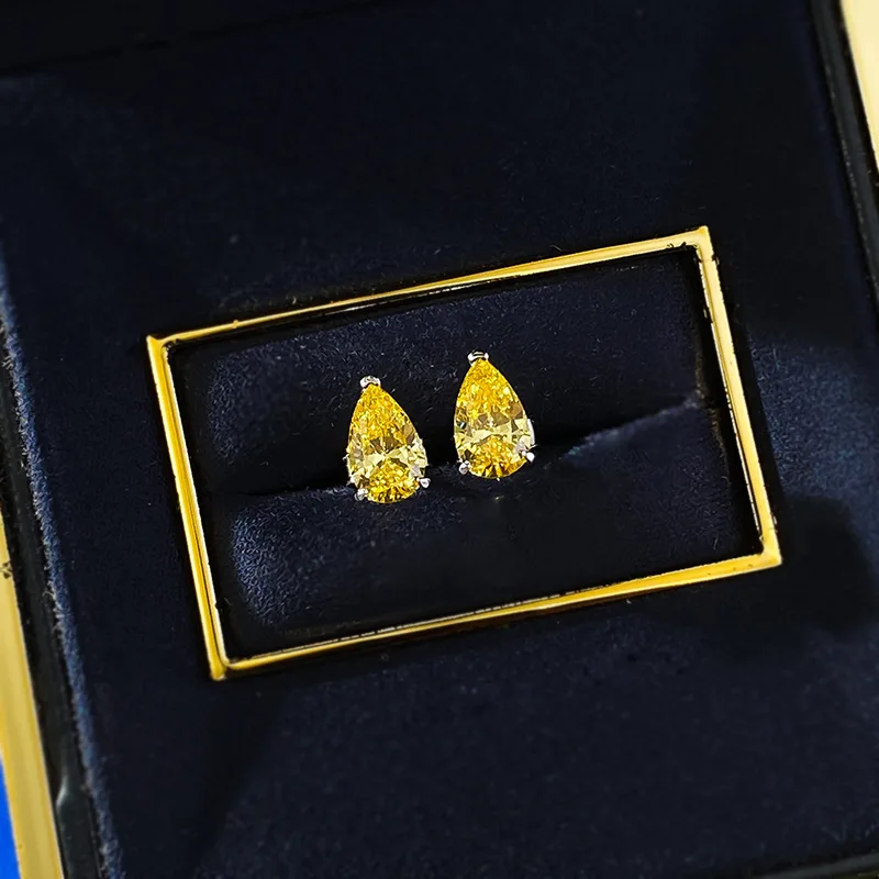 OEVAS 5x8mm Pear Cut High Carbon Diamond Gemstone Earrings for Women 100% 925 Sterling Silver Fine Jewelry Wholesale view 2
