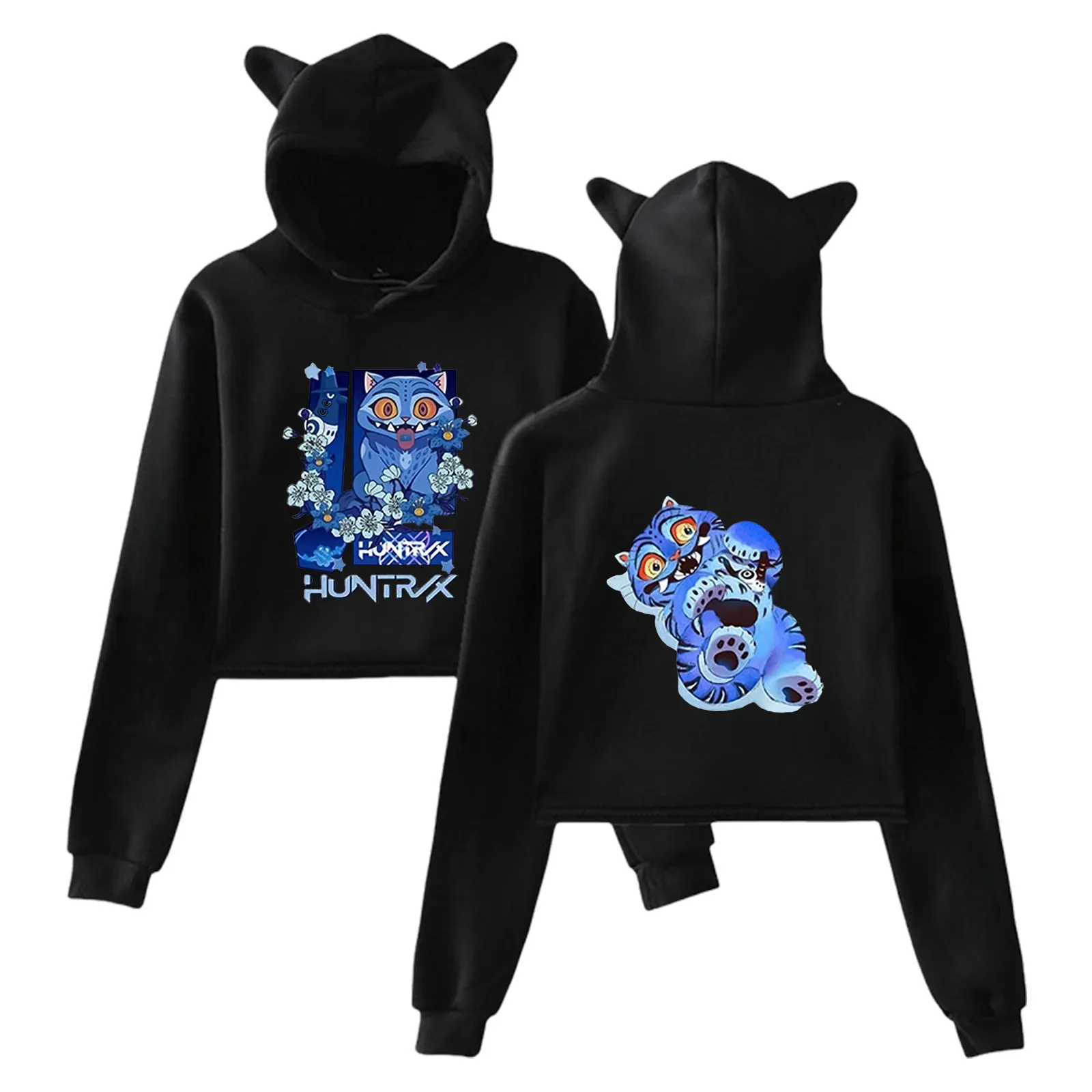 

2025 Cross-border new product KPop Demon Hunters European and American fashion cat ears navel sweater female hair 2