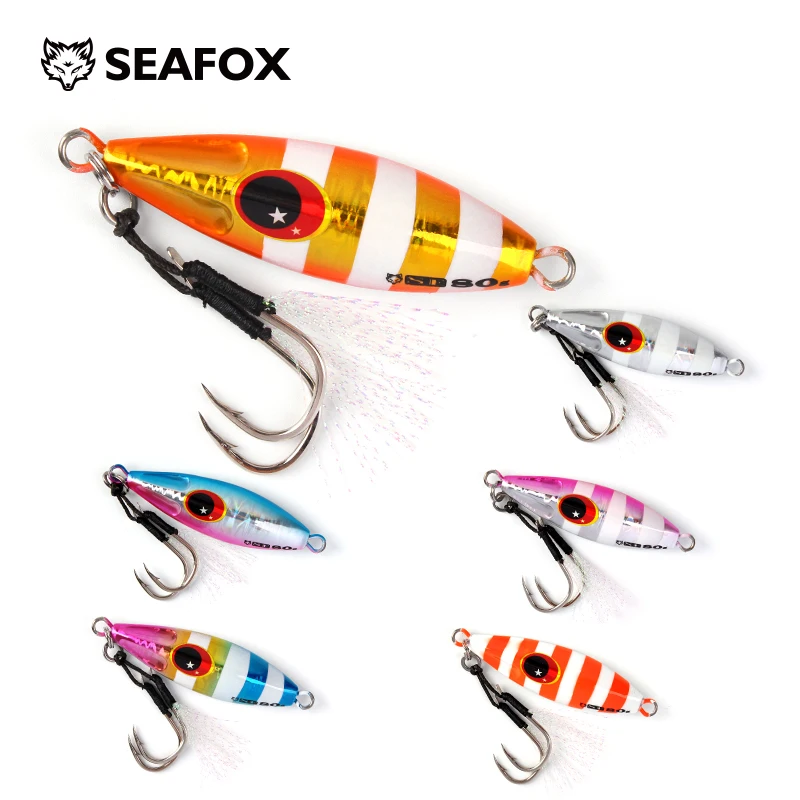 

SF15 Metal Cast Jig Spoon Lure 20-100G Artificial Bait Shore Slow Jigging Fishing Lures Super Hard Bass Fishing Tackle