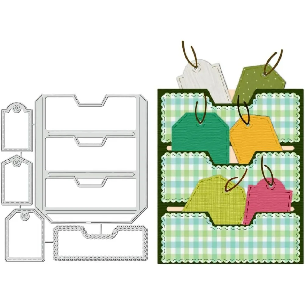 Tag-Thema-Stanzformen, Etikettenaufbewahrungsclip, Prägeschablonen, Stanzformen für die Kartenherstellung, DIY, Scrapbooking, Fotoalbum, dekorativ