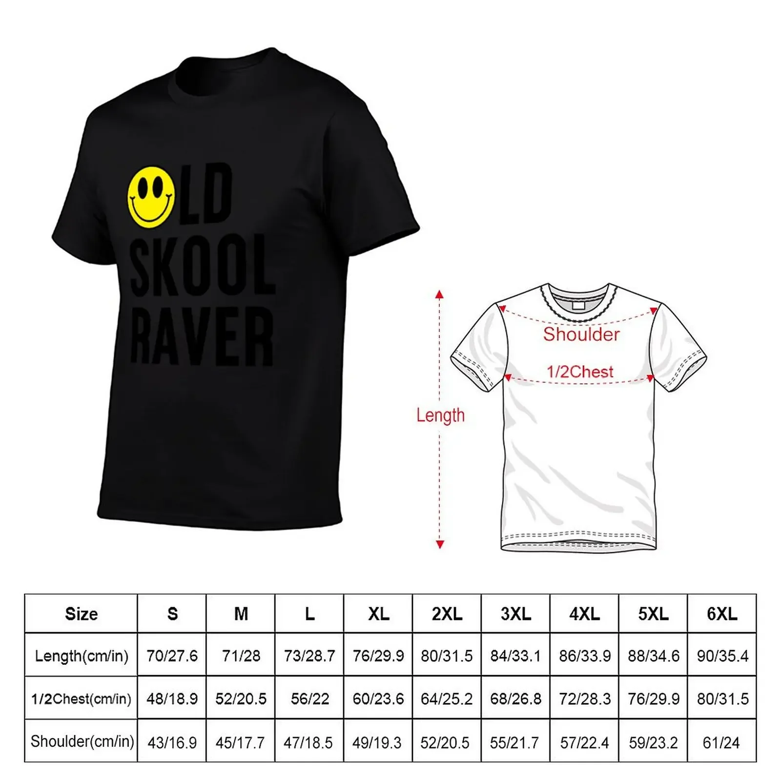 Old Skool Raver Techno Rave Raving EDM Festival T-Shirt man clothes kawaii clothes black t-shirts for men