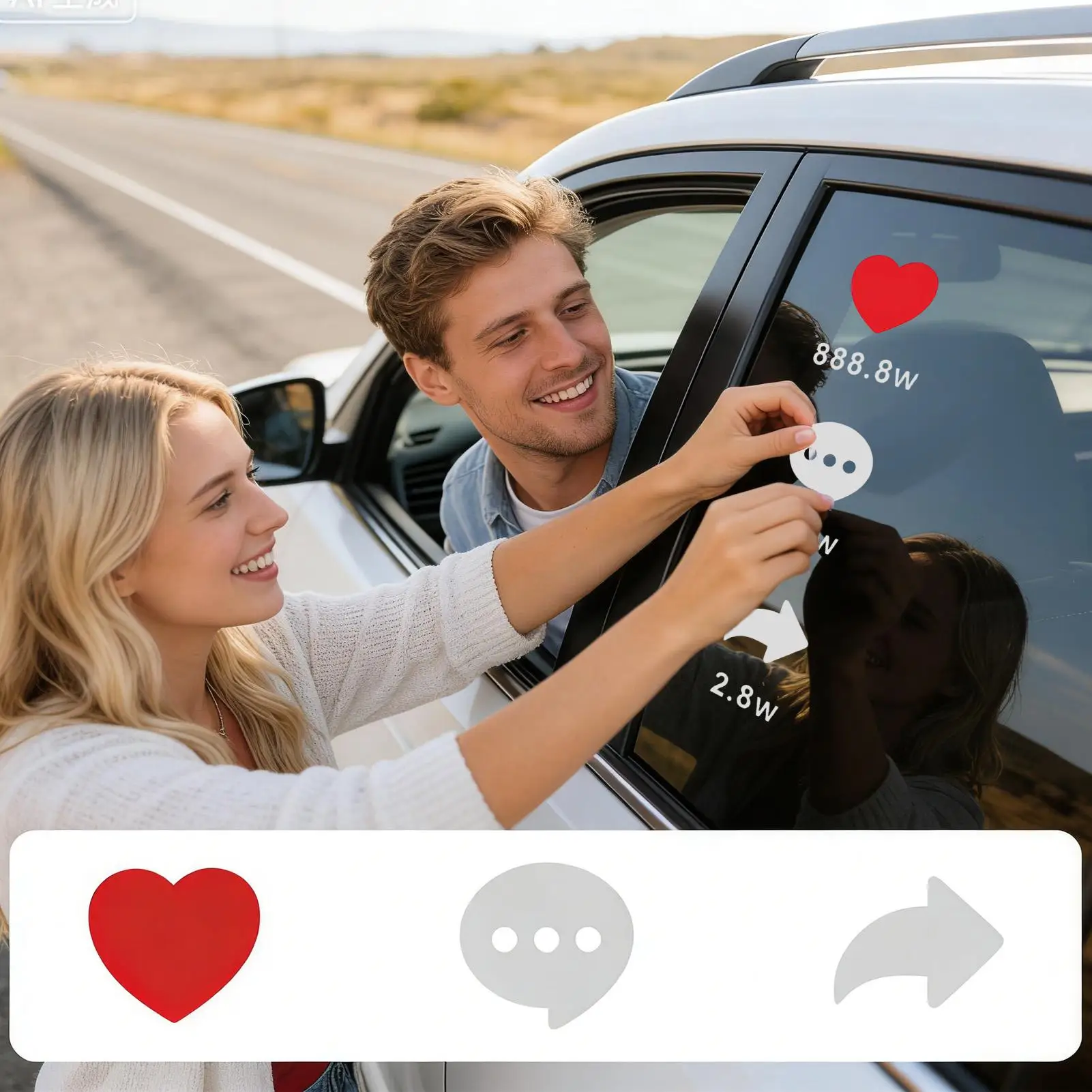 Funny Car Decals UV-Resistant Positive Social Media Car Window Decals For Vehicles For Automotive Vehicle Truck SUV RV Sedan