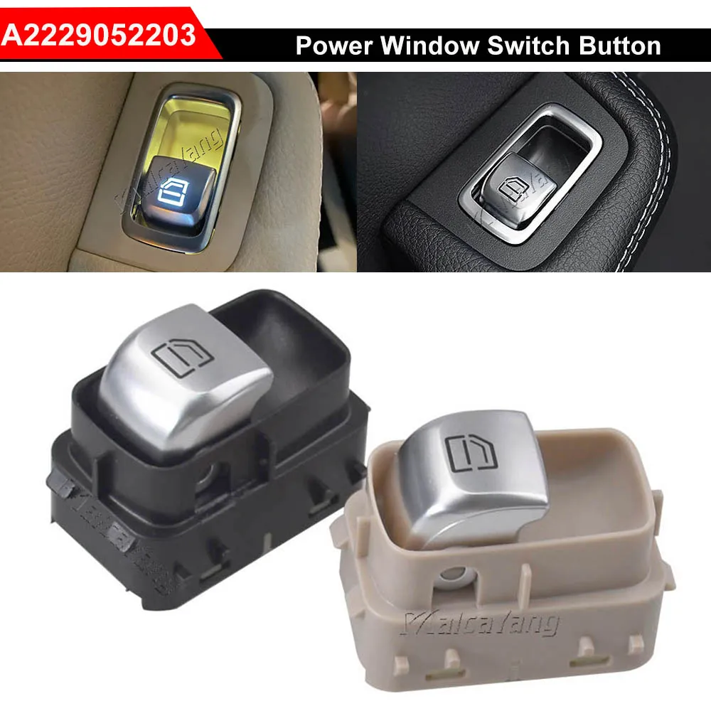 A2059051513 مفتاح نافذة الطاقة الجانبي لراكبي السيارة برتقالي/أبيض لسيارة Mercedes-Benz S E C GLC EQC Class W222 W213 W205 W253 W293