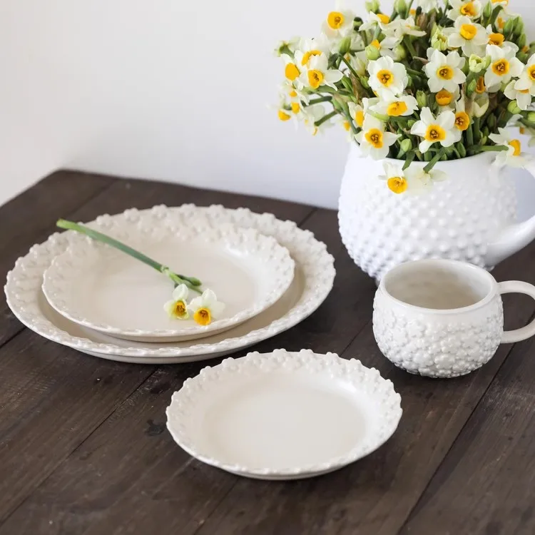 

New Designer Handmade Flower Plate/Matte Retro Flower Plate 3D Flower Coffee Cup