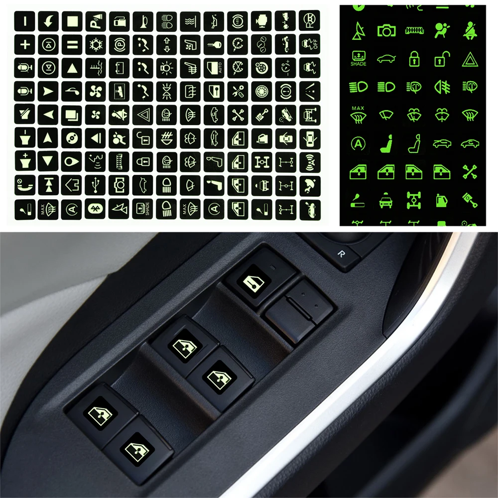 Car Luminous Sticker Multi-function Button Sticker Decals for Opel Astra Corsa Zafira Mokka Insignia Cascada Karl Adam Meriva