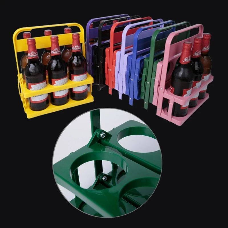 Plastic Drink Holder Compact Beer Bottle Carrier Space Saving Beer Rack Reusable Beer Bottle Holder for Bars and Home