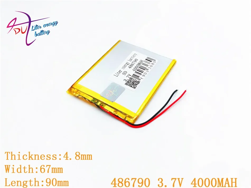 Pin máy tính bảng 3.7V 4000mAh 486790 456590 Đa Năng Li-ion cho máy tính bảng 7 inch 8 9 Mp3 GPS di động bluetooth