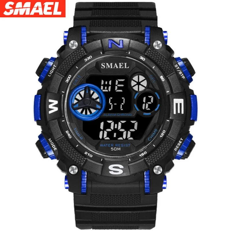 นาฬิกาเรืองแสงกันน้ำได้แบบลำลอง jam tangan elektronik มัลติฟังก์ชันกลางแจ้งกีฬา smael