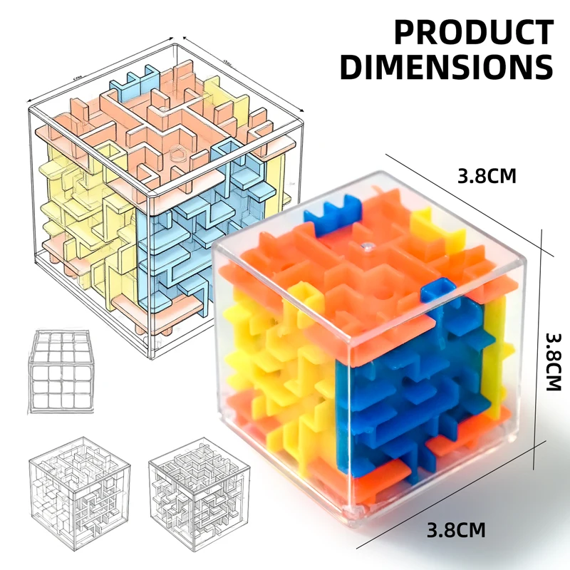 1-3 قطعة ثلاثية الأبعاد المتاهة المكعب السحري ستة جوانب شفافة لغز سرعة مكعب كرة دوارة الأطفال التعليمية الإجهاد المخلص اللعب الهدايا