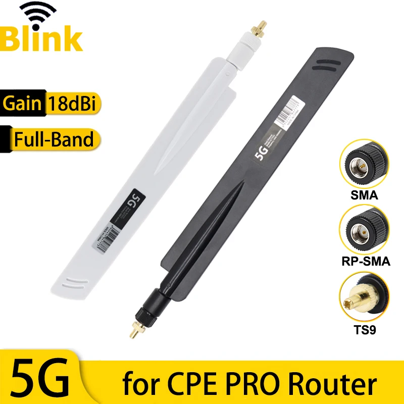 CPE 프로 라우터 모뎀 무선 네트워크 카드 모바일 신호 부스터, 5G WiFi 옴니 안테나, 18dBi 풀 밴드 증폭기, TS9 SMA, 2 개