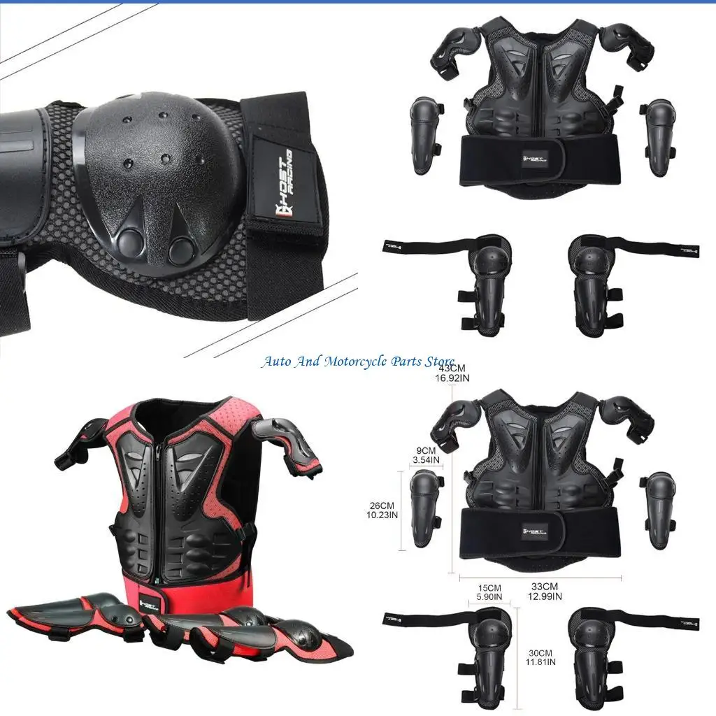 

P9FD Kids Motorcycle Bike Sports Body for Protection Vest Elbow Knee Ar