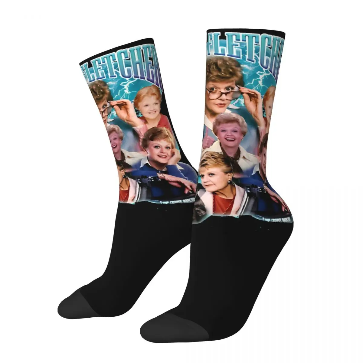 Jessica Fletcher MURDER SHE WROTE Pop Stockings Pattern Fashion Socks Autumn Non Slip Socks Women Men Outdoor Comfortable Socks