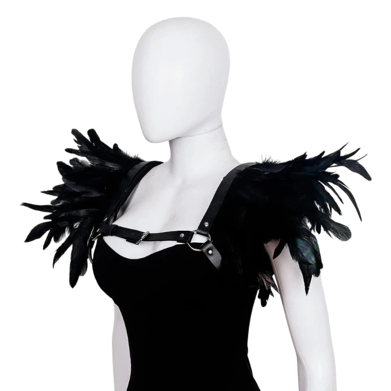 Halloween Men Women Cosplay Medieva Costumes Accessories Victorian Gothic Black Lace Shrug Shoulder Wrap for Party Props