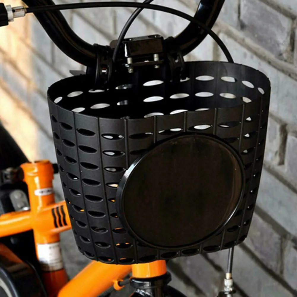 Fahrrad-Vorderkorb Fahrrad-Aufbewahrungskorb Kinder-Fahrradkorb Verstärkter Kunststoff-Vorderkorb Aufbewahrungstasche Zubehör Schwarz