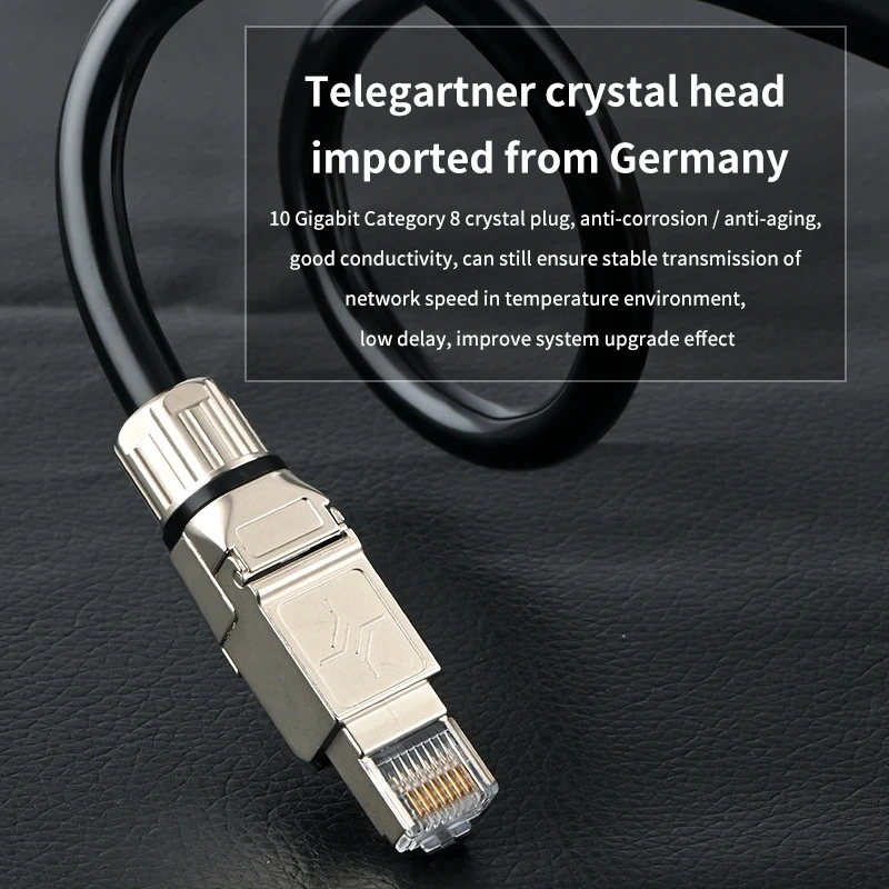 Hi-end Sterling Silver CAT 8 kabel sieciowy 10 gigabitowa prędkość 40 gb/s 2000MHz HiFi Audio RJ45 Ethernet Line