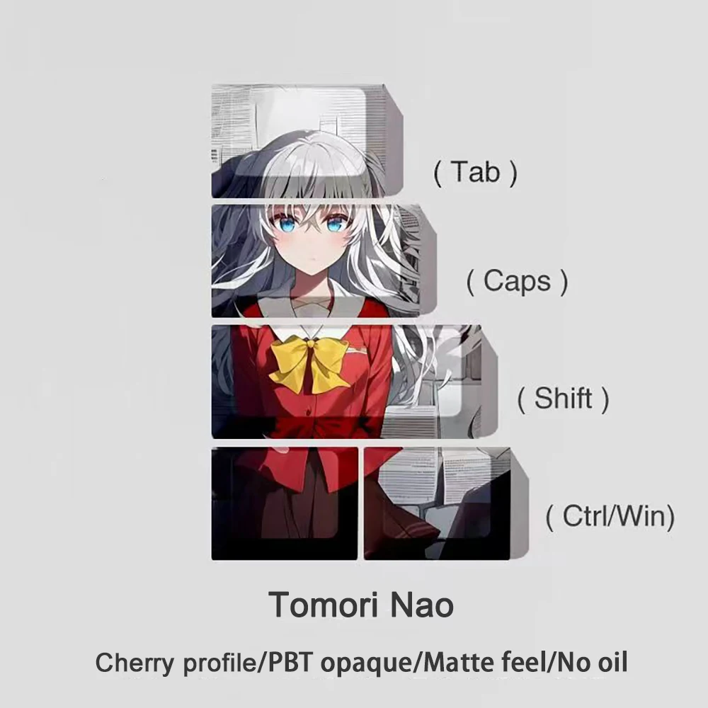 5 Keys VALORANT Key Caps Tab CapsLK Shift Ctrl Win Keycap Blue Archive Cherry Profile PBT Dye Subbed Anime Cartoon Gaming Keycap