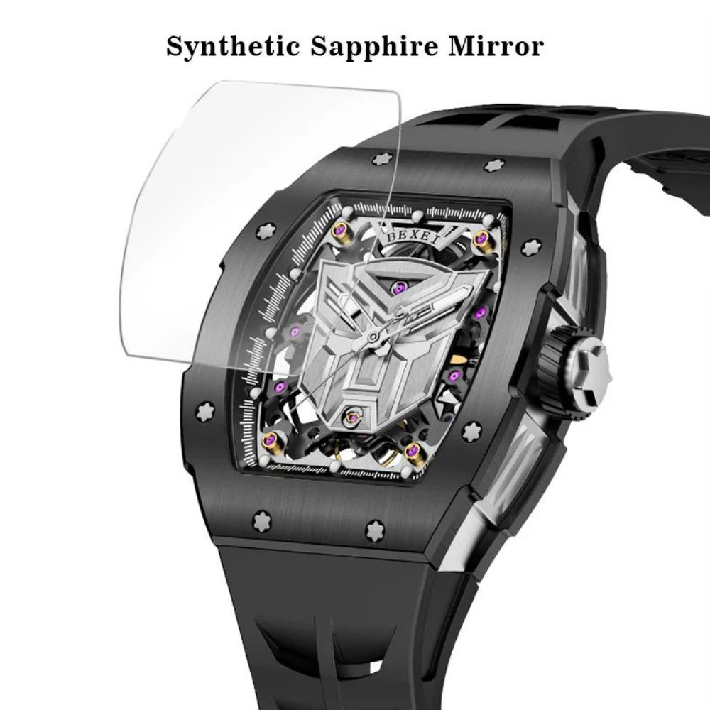 BEXEI 9119 Automatic mechanical men watch CO-BRANDING Transformers 80 Hours Power Barrel shaped Sapphire Mirror luminous Watch