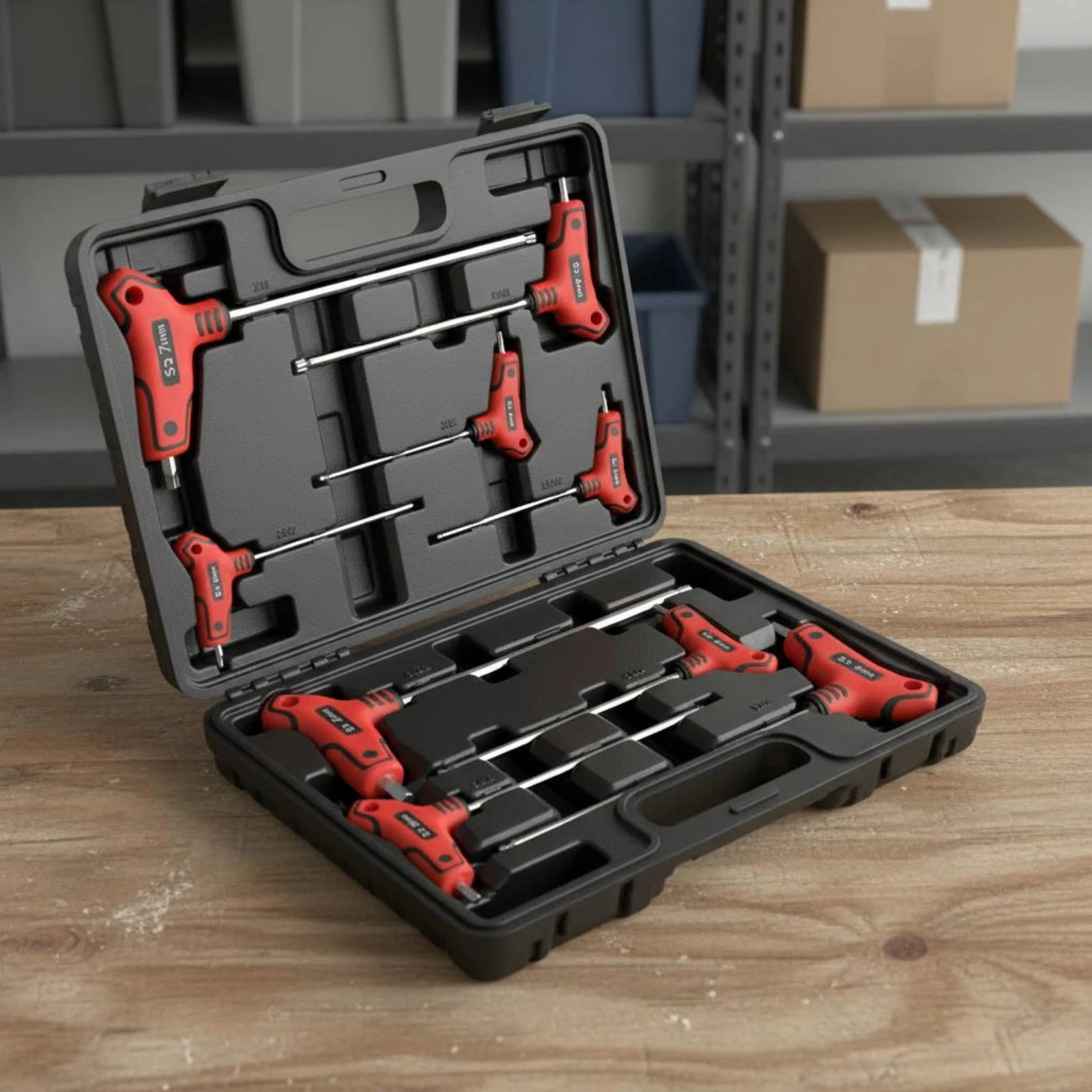 8 Pieces Ball End T-Handle Hex Key Set High Rotational Force T-Handle Hex Key Set Hand Tool Tight Space Use Rust Resistant