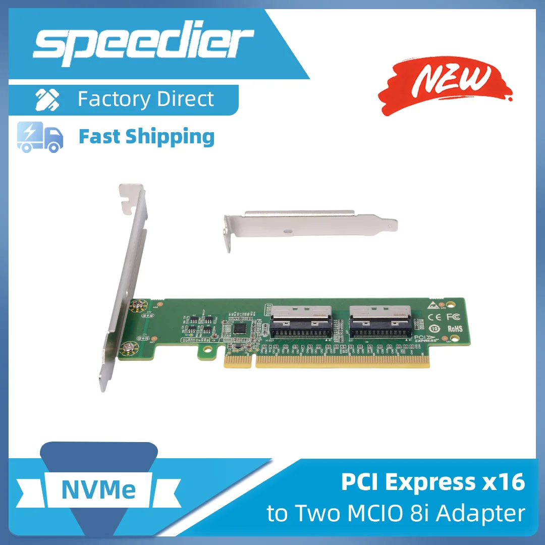 PE5160-4IL PCIe 5.0 X16 To MCIO 8i Adapter Card Requires Motherboard To Support Pcie Splitting