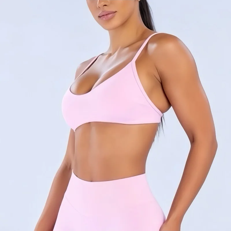 HISTELLO Impact Scoop Neck BH Damen Gym Top Nahtlos Rückenfrei Yoga Push-up Workout Unterwäsche Lauf- und Fitness-BH – Detail 8